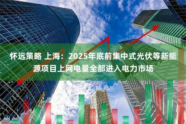 怀远策略 上海：2025年底前集中式光伏等新能源项目上网电量全部进入电力市场